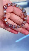 Transparent crystal golden orange colorful bead bracelet titanium steel glass crystal bracelet for men Application Scenario